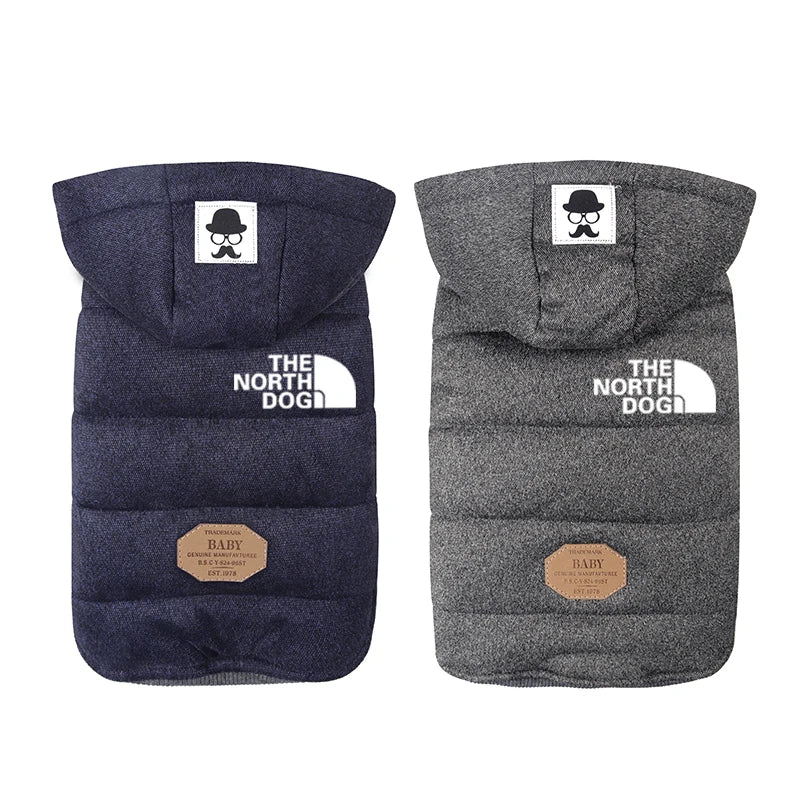 Blue/Gray Winter Warm Dog Clothes Hooded Thick Cotton Soft Pet Clothing Cat Puppy Dogs Coat Jackets S-XXL