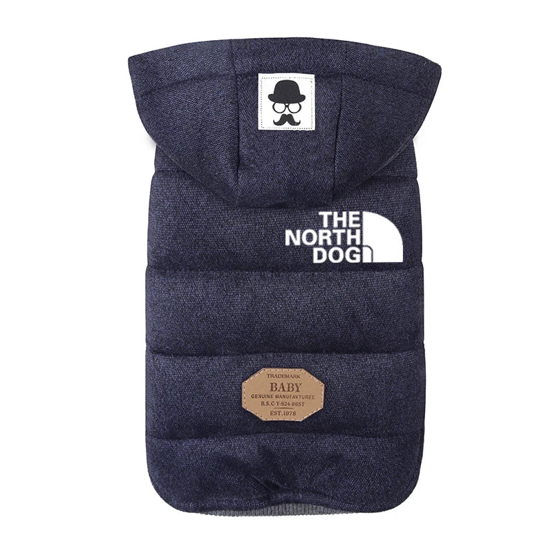 Blue/Gray Winter Warm Dog Clothes Hooded Thick Cotton Soft Pet Clothing Cat Puppy Dogs Coat Jackets S-XXL