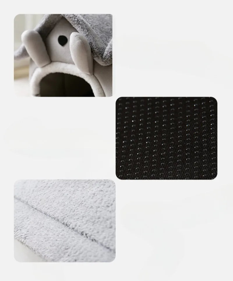 Foldable Luxury Pet House with Detachable Warm Mat