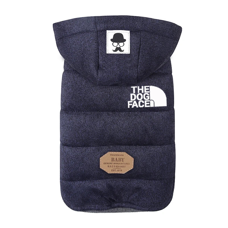 Blue/Gray Winter Warm Dog Clothes Hooded Thick Cotton Soft Pet Clothing Cat Puppy Dogs Coat Jackets S-XXL