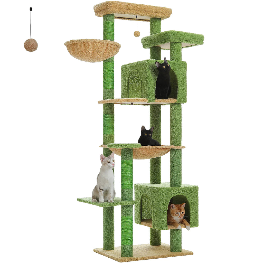 Large Cat Tree for Indoor Large Adult Cats, Multi-Level Cat Tower with Scratching Posts Super Large Hammock Cozy Condo Top Perch