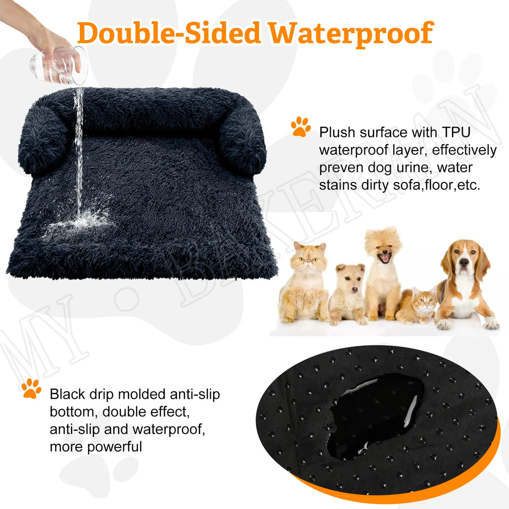 S-XXL  Pet Dog Bed Sofa For Dog Pet Calming Bed Warm Nest Washable Soft Furniture Protector Mat Cat Blanket Large Dogs Sofa Bed