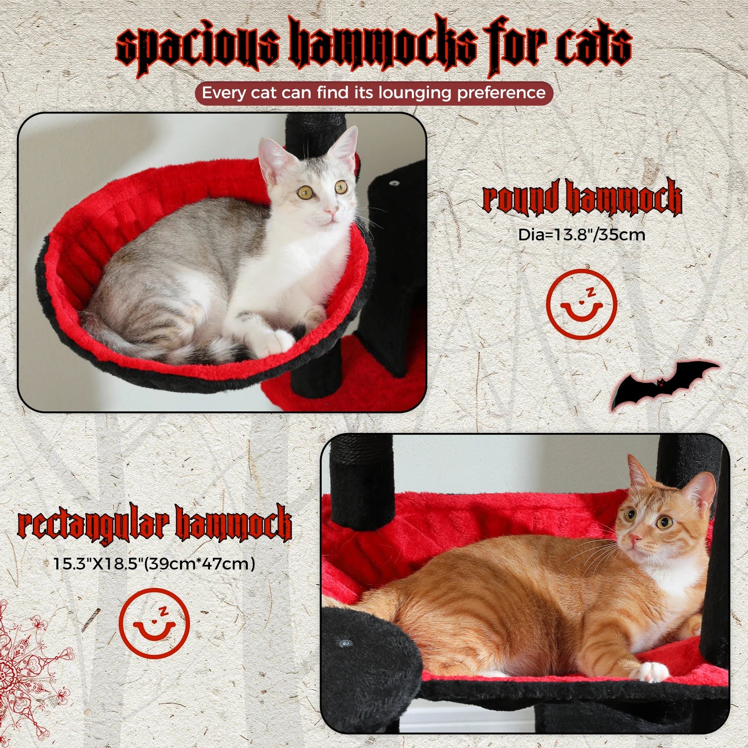 Large Cat Tree for Indoor Large Adult Cats, Multi-Level Cat Tower with Scratching Posts Super Large Hammock Cozy Condo Top Perch