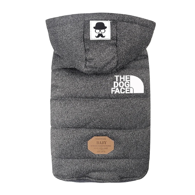 Blue/Gray Winter Warm Dog Clothes Hooded Thick Cotton Soft Pet Clothing Cat Puppy Dogs Coat Jackets S-XXL