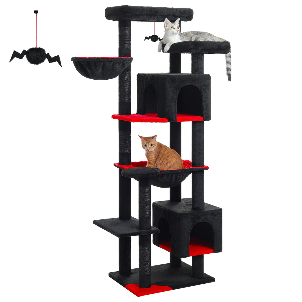 Large Cat Tree for Indoor Large Adult Cats, Multi-Level Cat Tower with Scratching Posts Super Large Hammock Cozy Condo Top Perch